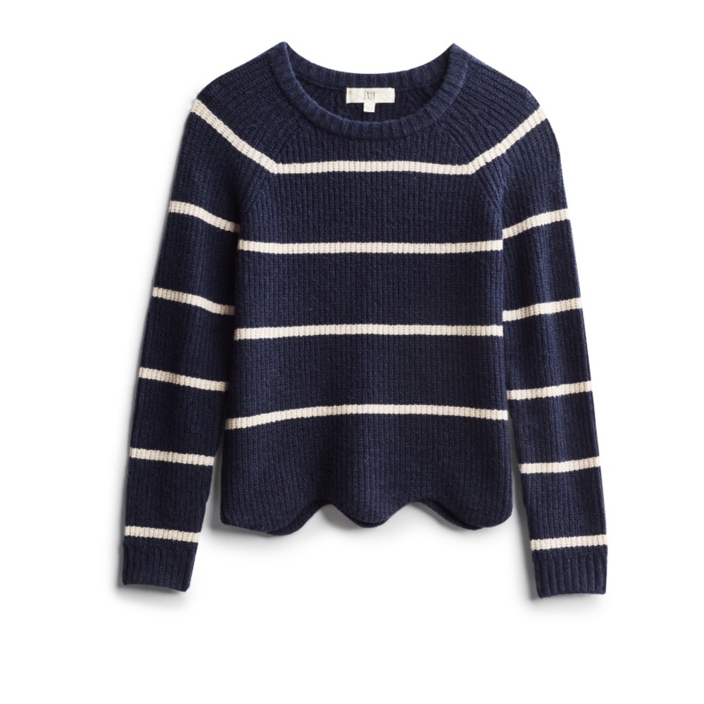 Pinque Lily Cropped Scallop Hem Pullover SweaterXS